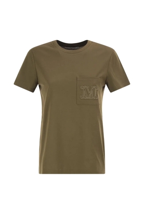Max Mara monogram-embroidered pocket T-shirt - Green