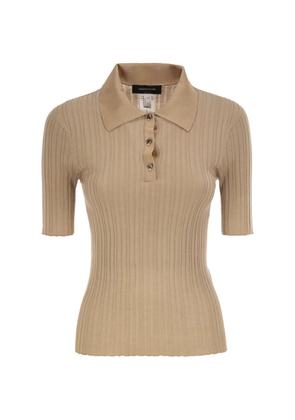 Fabiana Filippi ribbed-knit polo shirt - Neutrals
