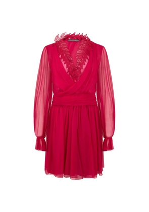 Alberta Ferretti long-sleeve mini dress - Red