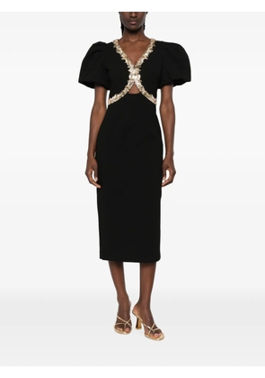 Rebecca Vallance Alexandrite crystal-embellishment midi dress - Black