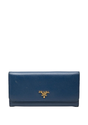 Prada Pre-Owned 2010-2026 Saffiano Lux Continental Wallet long wallets - Blue