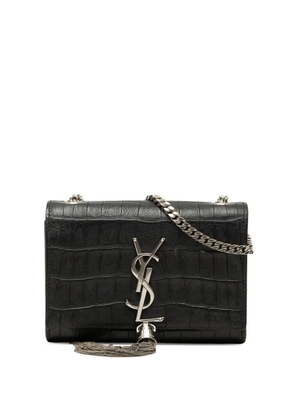 Saint Laurent Pre-Owned 2010-2026 Small Croc Embossed Leather Monogram Kate Tassel crossbody bag - Black