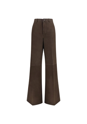 Rick Owens wide-leg panelled suede trousers - Brown