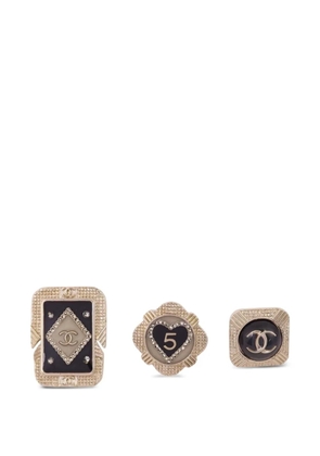 CHANEL Pre-Owned interlocking CC brooches (set of three) - Gold