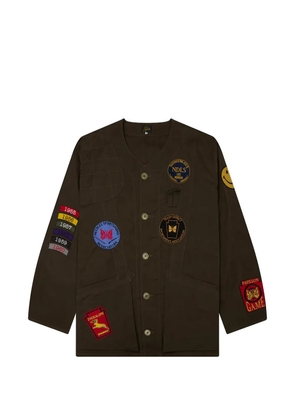 Needles Shooting patch-detail waxed-cloth jacket - Brown