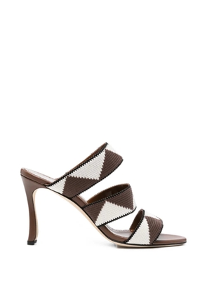 Manolo Blahnik Capro geometric-pattern sandals - Brown