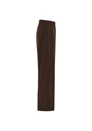 Fabiana Filippi wide-leg elasticated-waistband trousers - Brown