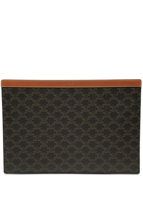 Celine Pre-Owned 2022 Triomphe Coated Canvas clutch bag - Brown