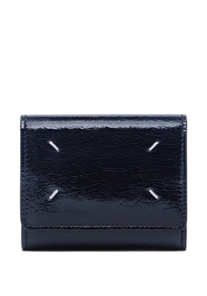 Maison Margiela Four Stitches crackled leather wallet - Blue