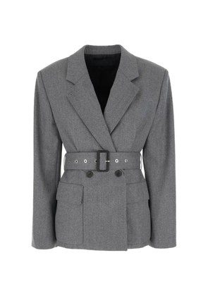 Lanvin belted double-breasted jacket - Grey