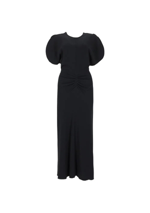 Victoria Beckham Bella gathered puff-sleeve midi dress - Black