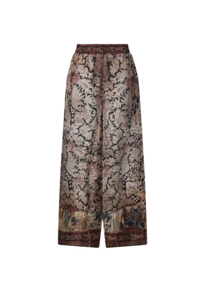 Pierre-Louis Mascia Aloes patterned-jacquard palazzo pants - Gold