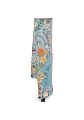 Etro Pre-Owned 2022 floral-print scarf - Blue
