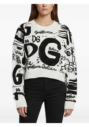 Dolce & Gabbana Pre-Owned graphic-print crew-neck sweater - White
