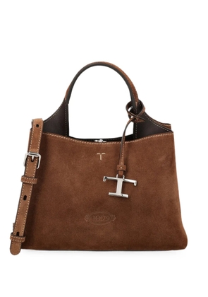 Tod's T Timeless suede tote bag - Brown