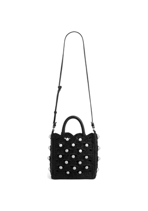 Rabanne pearl-embellished tote bag - Black