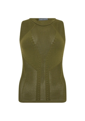 Alberta Ferretti pointelle-knit sleeveless top - Green