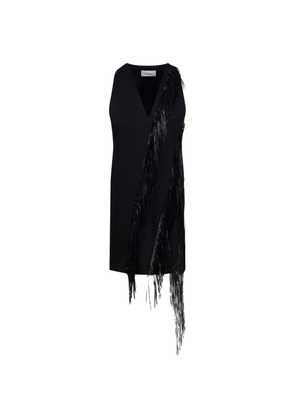 Sportmax Spxgalosce fringe-trimmed sleeveless mini dress - Black