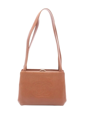 CHANEL Pre-Owned 1997-1999 CC Calfskin shoulder bag - Brown