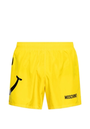 Moschino x Smiley® logo-print swim shorts - Yellow