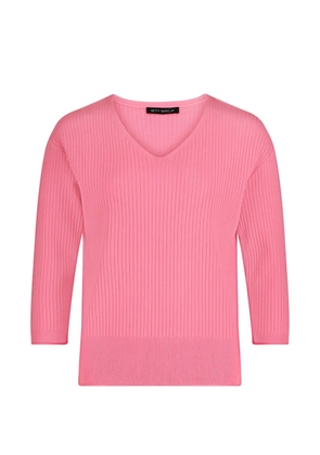 Betty Barclay ribbed-knit V-neck top - Pink