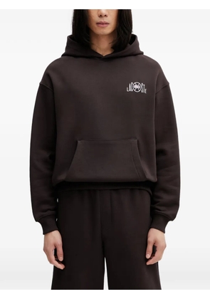 Lacoste logo-print cotton hoodie - Brown