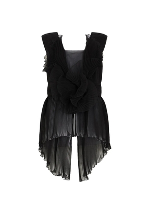 Alberta Ferretti pleated silk-chiffon top - Black