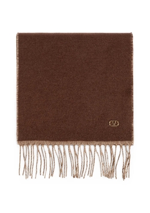 Valentino Garavani VLogo Signature fringed scarf - Brown