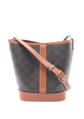 Celine Pre-Owned 2023-2024 Small Triomphe Coated Canvas bucket bag - Brown