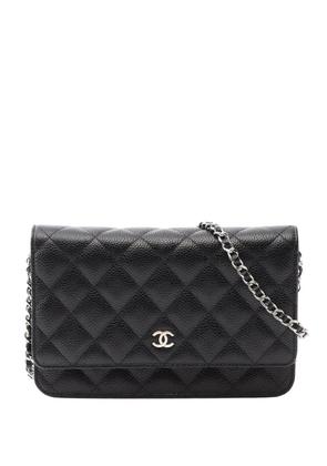 CHANEL Pre-Owned 2019 CC Quilted Caviar Wallet on Chain crossbody bag - Black