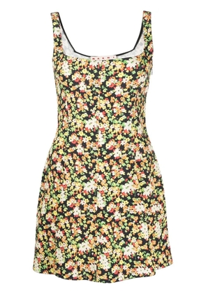 Marni floral-print flared dress - Black