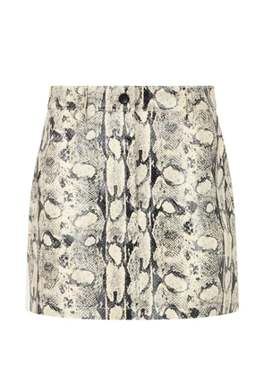 Alberta Ferretti snake-effect leather A-line skirt - Neutrals