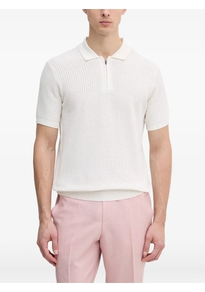 Joop! Vascor waffle-knit zip-neck polo shirt - White