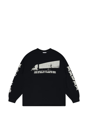 RHUDE graphic-print long-sleeve T-shirt - Black