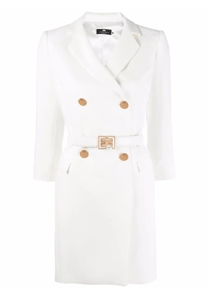 Elisabetta Franchi notched-lapel double-breasted dress - White