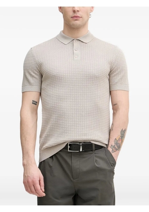 Joop! Vanceo waffle-knit short-sleeve polo shirt - Neutrals