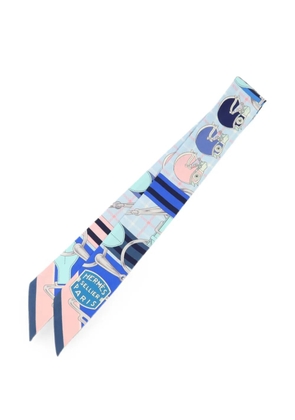 Hermès Pre-Owned silk print scarf - Blue
