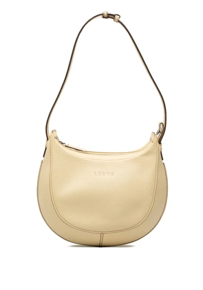 Loewe Pre-Owned 2010-2026 Embossed Leather Logo hobo bag - White