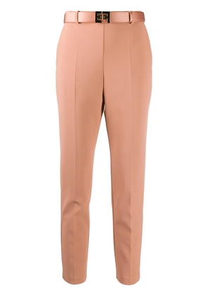 Elisabetta Franchi belted slim-fit trousers - W71 ROSE GOLD