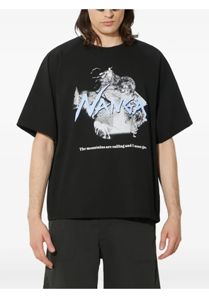 NANGA graphic-print raglan-sleeve T-shirt - Black