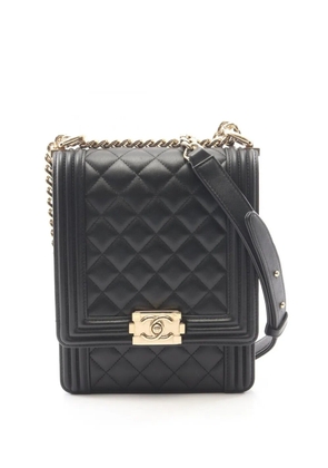 CHANEL Pre-Owned 2019 Quilted Iridescent Calfskin North South Boy Flap shoulder bag - Black