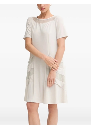 Joseph Ribkoff mesh-panel short-sleeve mini dress - Neutrals