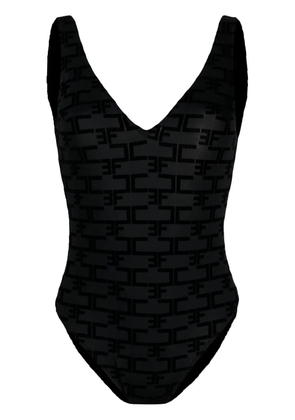 Elisabetta Franchi logo-print swimsuit - Black