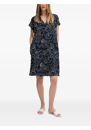 Joseph Ribkoff abstract-print V-neck mini dress - Blue