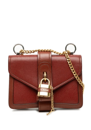 Chloé Pre-Owned 2020 Mini Leather Aby Lock Chain Flap crossbody bag - Brown