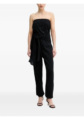 Lola Casademunt bead-embellished strapless jumpsuit - Black