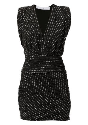 IRO metallic ruched mini dress - Black