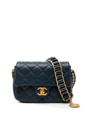 CHANEL Pre-Owned 2021-2026 Mini Quilted Caviar Chain Soul Flap crossbody bag - Blue