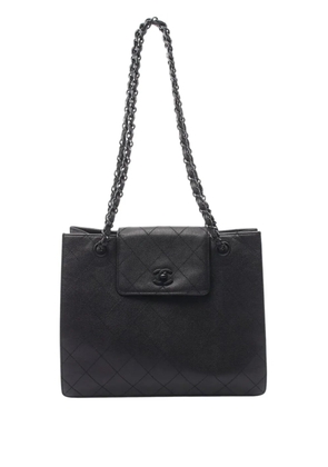 CHANEL Pre-Owned 1997-1999 CC Quilted Grained Calfskin So Black tote bag
