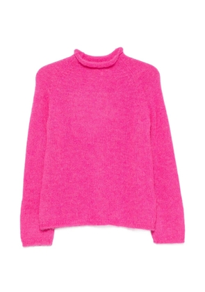 PSOPHIA roll-neck raglan-sleeve wool sweater - Pink